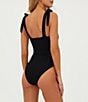 Color:Black - Image 2 - Sydney Belted One Piece Ribbed Swimsuit