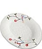 Color:Multi/White - Image 1 - Ceramic Bird on Branch Large Oval Platter