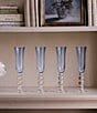Beatriz Ball French Swirl Flute Glass, Set of 4, Color:Blue - Image 5