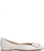 Color:Beige - Image 2 - Blair Leather Buckled Bow Ballerina Flats