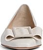 Color:Beige - Image 5 - Blair Leather Buckled Bow Ballerina Flats