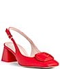 Color:Red - Image 1 - Duchess Leather Buckle Ornament Slingback Pumps