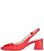 Color:Red - Image 4 - Duchess Leather Buckle Ornament Slingback Pumps