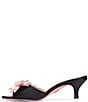 Color:Black - Image 4 - Elena Leather Satin Bow Dress Slides