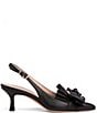 Color:Black - Image 2 - Fiorella Leather Ruffle Bow Sling Pumps