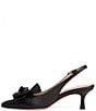 Color:Black - Image 4 - Fiorella Leather Ruffle Bow Sling Pumps