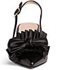 Color:Black - Image 5 - Fiorella Leather Ruffle Bow Sling Pumps