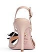Color:Taupe - Image 3 - Maria Leather Satin Bow Slingback Dress Sandals