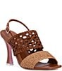 Color:Brown - Image 1 - Mariella Braided Crochet Slingback Dress Sandals