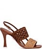 Color:Brown - Image 2 - Mariella Braided Crochet Slingback Dress Sandals