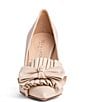 Color:Beige - Image 5 - Olga Leather Ruffle Bow Pumps