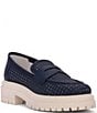 Color:Navy - Image 1 - Raven Perforated Leather Loafers