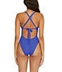 Color:Ultra Marine - Image 2 - Baja Mar Lana Cut-Out Bow High Leg One Piece Swimsuit