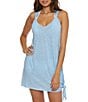 Color:Ice Blue - Image 1 - Beach Date Solid V-Neck Knot Dress Swim Cover-Up