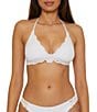 Becca by Rebecca Virtue Becca By Rebecca Virtue Colette Avery Banded Scallop Crochet Halter Swim Top, Color:White - Image 1