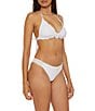 Becca by Rebecca Virtue Becca By Rebecca Virtue Colette Avery Banded Scallop Crochet Halter Swim Top, Color:White - Image 3