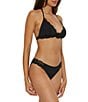 Becca by Rebecca Virtue Becca By Rebecca Virtue Colette Avery Banded Scallop Crochet Halter Swim Top, Color:Black - Image 3