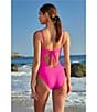 Becca by Rebecca Virtue Becca By Rebecca Virtue Color Code V-Wire Neck Shirred Front One Piece Swimsuit, Color:Azalea - Image 6