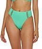 Becca by Rebecca Virtue Becca By Rebecca Virtue Modern Edge Fine Ribbed Texture High Waist Swim Bottom, Color:Aqua Sea - Image 1