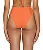 Becca by Rebecca Virtue Becca By Rebecca Virtue Modern Edge Fine Ribbed Texture High Waist Swim Bottom, Color:Coral Rose - Image 2