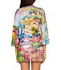 Becca by Rebecca Virtue Becca By Rebecca Virtue Positano Stretch Mesh Tie Front Tunic Swim Cover-Up, Color:Multi - Image 2