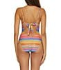 Color:Multi - Image 2 - Shoreline Metallic Stripe Camille V-Neck Triple Twist Drape One Piece Swimsuit