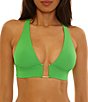 Becca By Rebecca Virtue Solid Color Code Wide Band Halter Swim Top & Color Code Scoop Hipster Swim Bottom - Image 4