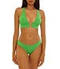 Becca By Rebecca Virtue Solid Color Code Wide Band Halter Swim Top & Color Code Scoop Hipster Swim Bottom - Image 1