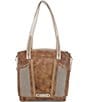 Color:Nectar Lux Tan Rustic - Image 3 - Amelie Tanned Perforated Leather Tote Bag