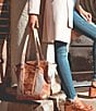 Bed Stu Amelie Tanned Perforated Leather Tote Bag, Color:Nectar Lux Tan Rustic - Image 5