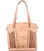 Color:Oats/Tan Rustic - Image 1 - Amelie Tanned Perforated Leather Tote Bag
