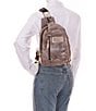 Bed Stu Beau Leather Sling Backpack, Color:Icicle Rustic Nectar Lux - Image 4