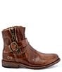 Color:Tan Rustic - Image 2 - Becca Leather Buckle Detail Booties