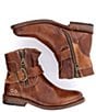 Color:Tan Rustic - Image 3 - Becca Leather Buckle Detail Booties