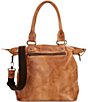 Color:Tan Rustic - Image 1 - Big Fork Tan Rustic Leather Handmade Tote Bag