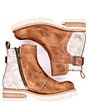 Color:Tan Rustic Nectar - Image 4 - Brianna Perforated Leather Two Tone Platform Lug Sole Booties