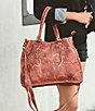 Color:Adobe Lux - Image 6 - Bruna Stitch Tanned Leather Satchel Bag