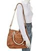 Color:Tan Rustic Nectar/Lux - Image 4 - Bruna Stitch Tan Rustic Nectar Lux Satchel Bag