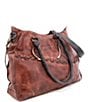 Color:Teak/Black Rustic - Image 5 - Bruna Stitch Tanned Rustic Leather Satchel Bag