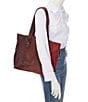 Color:Cranberry TD - Image 3 - Celindra Leather Tote Bag