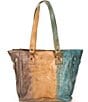 Color:Oceana TD - Image 1 - Celindra Tie-Dye Leather Tote Bag