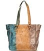 Color:Oceana TD - Image 2 - Celindra Tie-Dye Leather Tote Bag