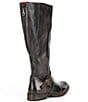 Color:Black Rustic - Image 2 - Glaye Leather Buckled Tall Riding Boots
