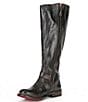 Color:Black Rustic - Image 4 - Glaye Leather Buckled Tall Riding Boots