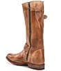 Color:Tan Rustic - Image 3 - Gogo Lug Sole Double Zip Strap Harness Detail Boots