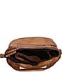 Color:Tan Rustic - Image 3 - Greenway Leather Handheld Crossbody Bag