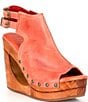 Color:Blush Rustic - Image 1 - Imelda Leather Platform Cut-Out Wedges