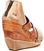Color:Oats Pecan Rustic - Image 3 - Jacey Leather Platform Wedge Sandals