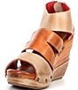 Color:Oats Pecan Rustic - Image 5 - Jacey Leather Platform Wedge Sandals