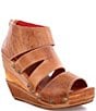 Color:Tan Rustic - Image 1 - Jacey Leather Platform Wedge Sandals